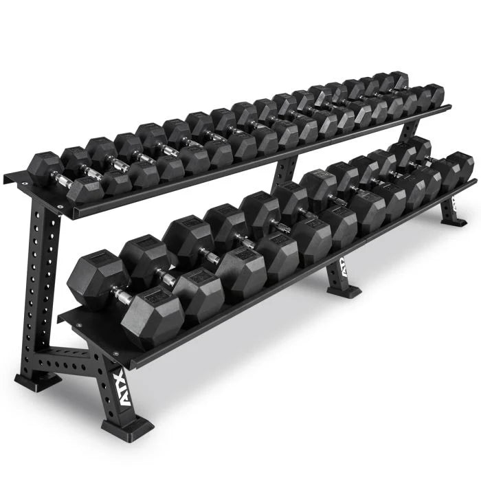 Hex Hantelsatz Gummi - 1 bis 25 kg inkl. Ablage