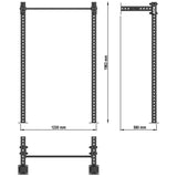  ATX® Half Rack - Wall 810 - Höhe 197 cm Maße: Breite 131 cm; Tiefe: 58 cm; Höhe: 196,5 cm