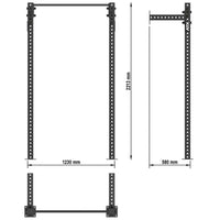  ATX® Half Rack - Wall 820 - Höhe 220 cm Maße: Breite: 131 cm; Tiefe: 58 cm; Höhe: 221,5 cm