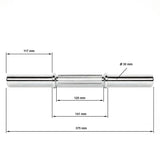 Kurzhantelstange mit glatten Aufnahmen, 30 mm x 375 mm 