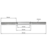 Kurzhantelstange Gewinde 30 mm x 450 mm