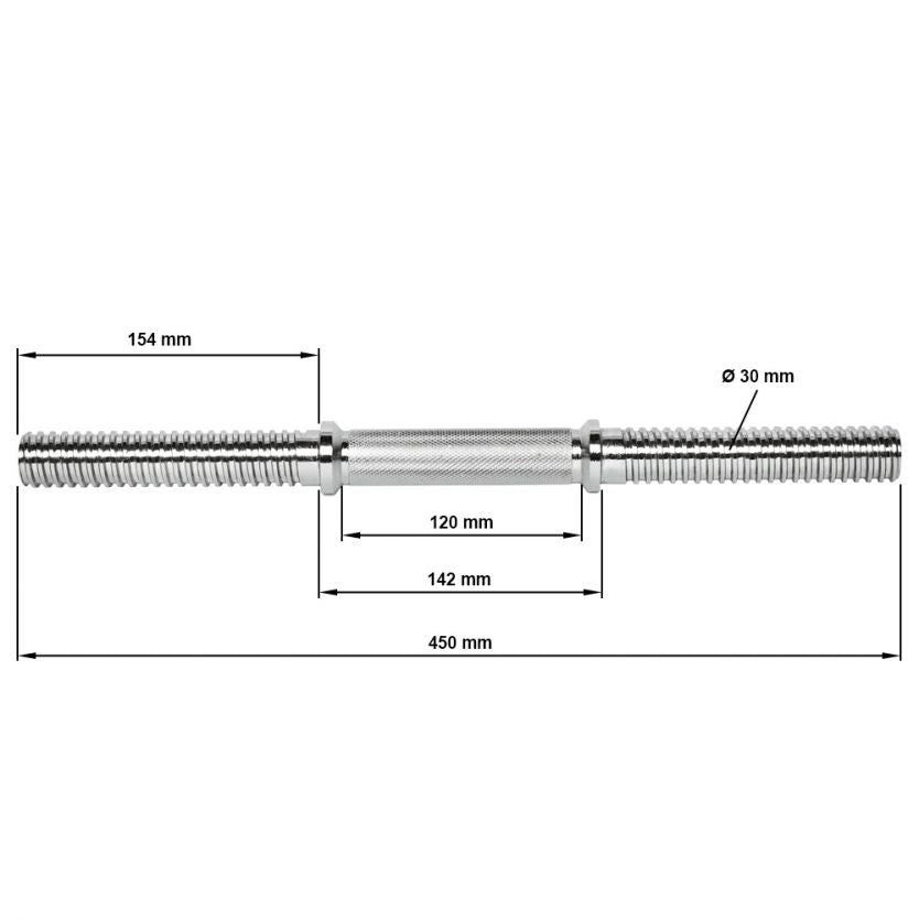 Dumbbell bar thread 30 mm x 450 mm