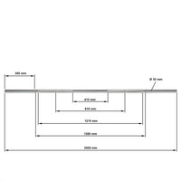 Langhantelstange 30 mm x 200 cm - glatte Aufnahme - Maße