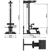 ATX® Latzuggerät LPL-700 - Plate Load Maße: Breite: 78 cm; Tiefe: 149 cm; Höhe: 219,5 cm