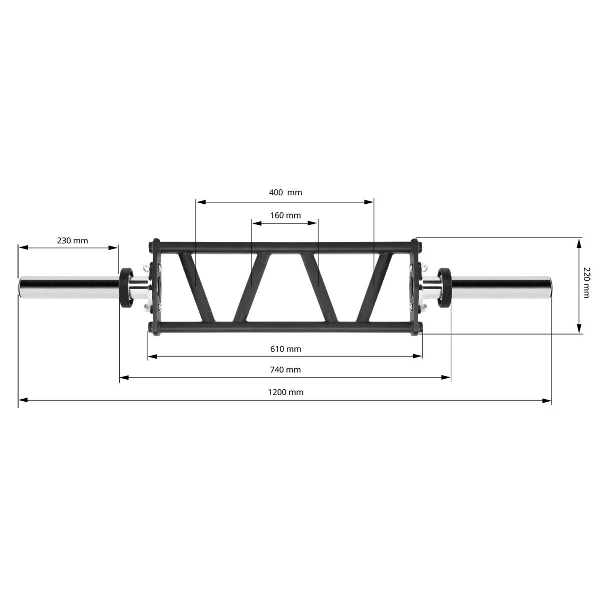 ATX® Short Multi Grip Bar - 50 mm Maße