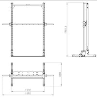 ATX® Smith Machine Compact - extra niedrig - 198 cm Maße: Breite: 189 cm; Tiefe: 86 cm; Höhe: 198 cm