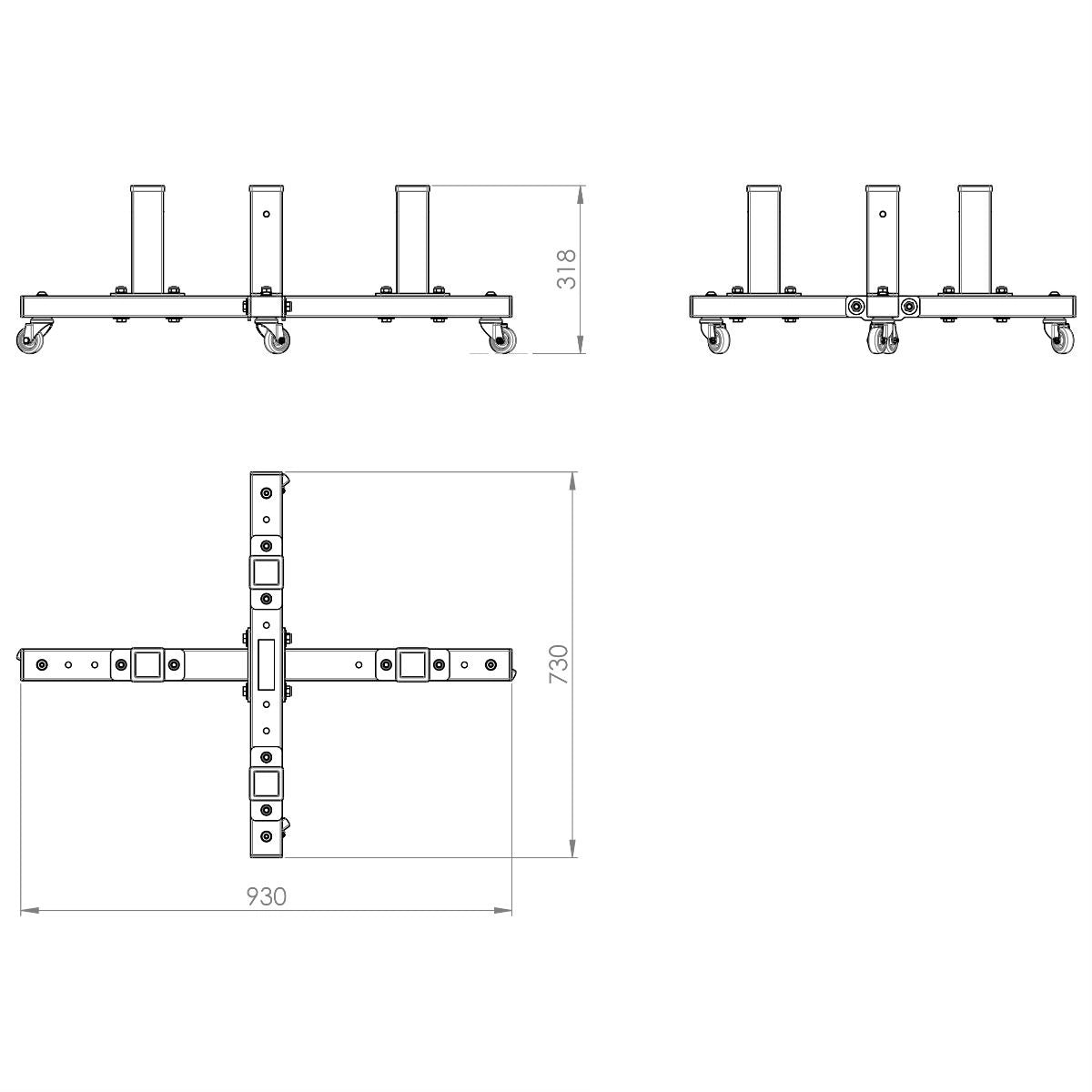 ATX® Option Storage Rack für Optionen Maße: Länge 93 cm; Tiefe: 73 cm; Höhe 31,8 cm; Gewicht 11 kg