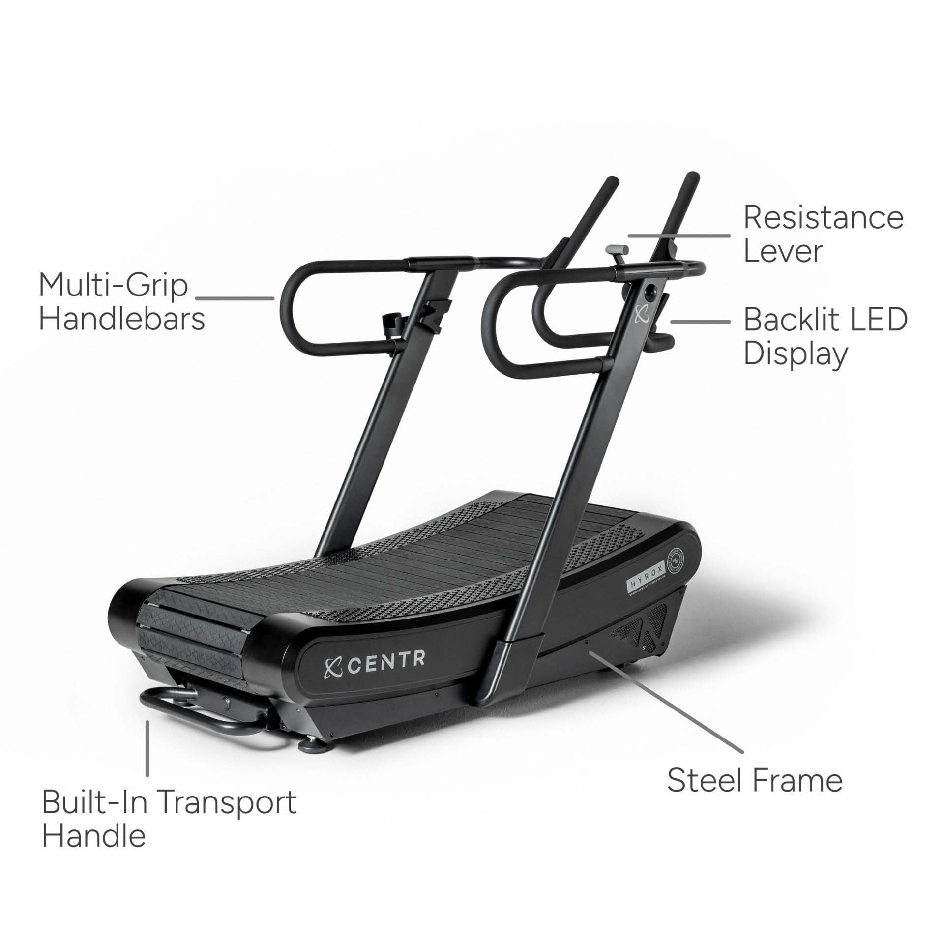 CENTR x HYROX Perform Treadmill Eigenschaften und Zubehör