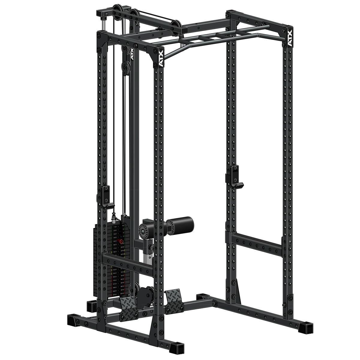 ATX® Power Rack 520 Komplettstation mit Latzugstation 100 kg Steckgewichte - Höhe 218 cm