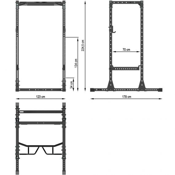  ATX® Power Rack PRX-755 SD Maße: Länge 178 cm, Breite 123 cm, Höhe 224,5 cm