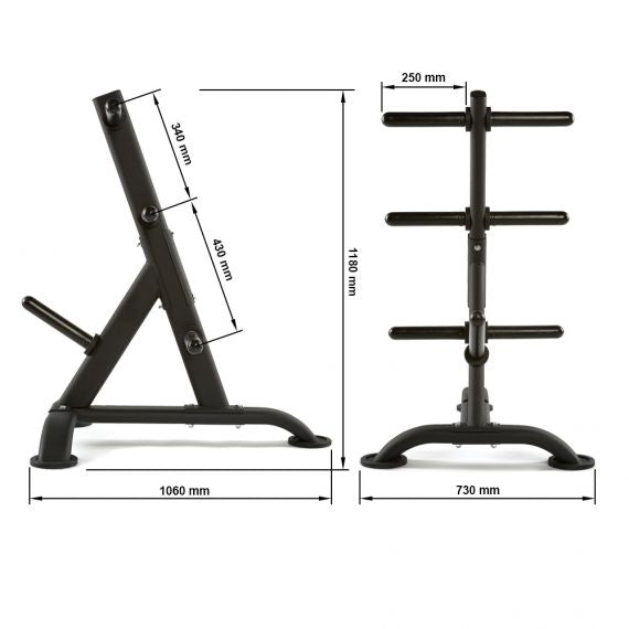 Scheibenständer 50 mm Aufnahmen, im schwarzen Oval-Design Maße: Breite: 73 cm; Höhe: 118 cm; Tiefe: 106 cm