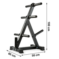 Hantelscheibenständer 50mm - Weight Rack mit Stangenfach Maße: Höhe: 100 cm; Breite: 60 cm; Tiefe: 50 cm