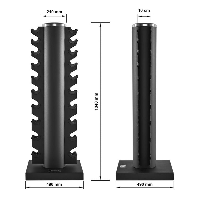 ATX® Kurzhantelablage / Dumbbell Rack - 10 Pair Maße: Breite: 49 cm; Höhe: 134 cm; Tiefe: 49 cm