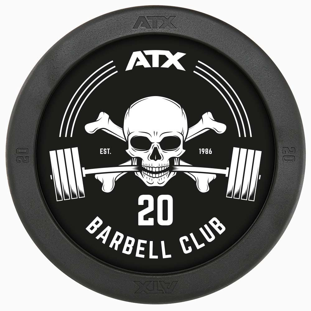 Kompakthanteln Gummi Barbell Club Logo - 2,5 – 60 kg / 2,5 kg Steigerung