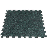 Gymfloor® Bodenbelag Puzzleplatte 956 x 956 x 8 mm - schwarz mit grünen Granulaten