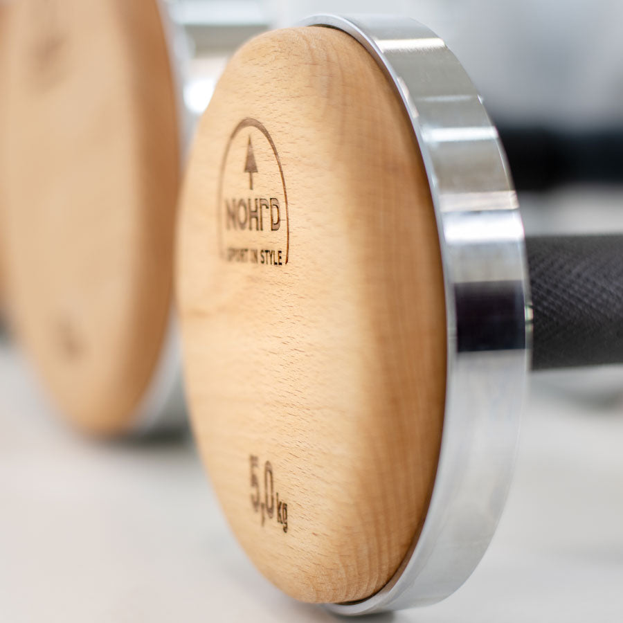 NOHRD DumbBells mit Vollholz-Dekor