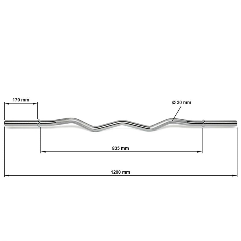 SZ Stange - 30 mm x 120 cm - glatte Aufnahme Maße: Gesamtlänge: 120 cm; Griffdurchmesser: 30 mm; Gewicht: 6,3 kg 