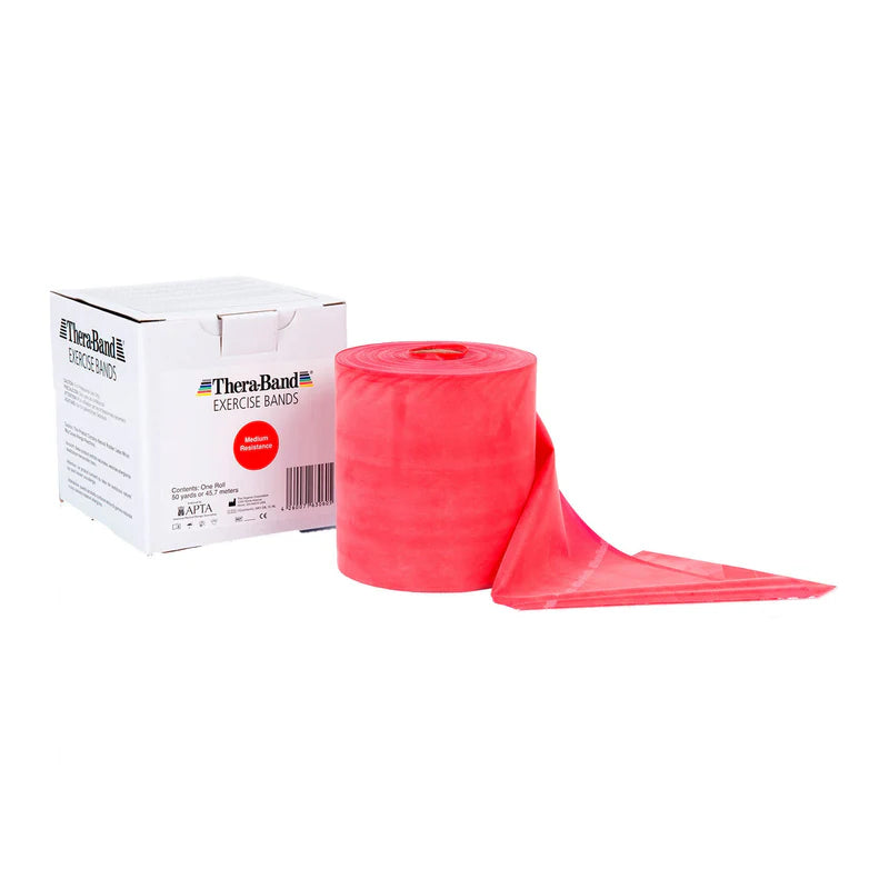 TheraBand Rolle 45,5 m - rot mittel stark