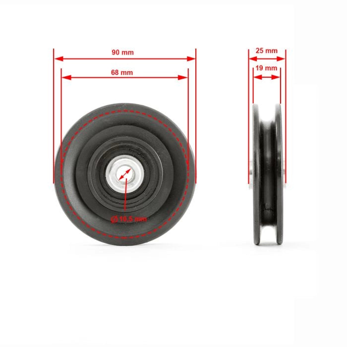 Seilrolle / Umlenkrolle ø 90 mm Maße